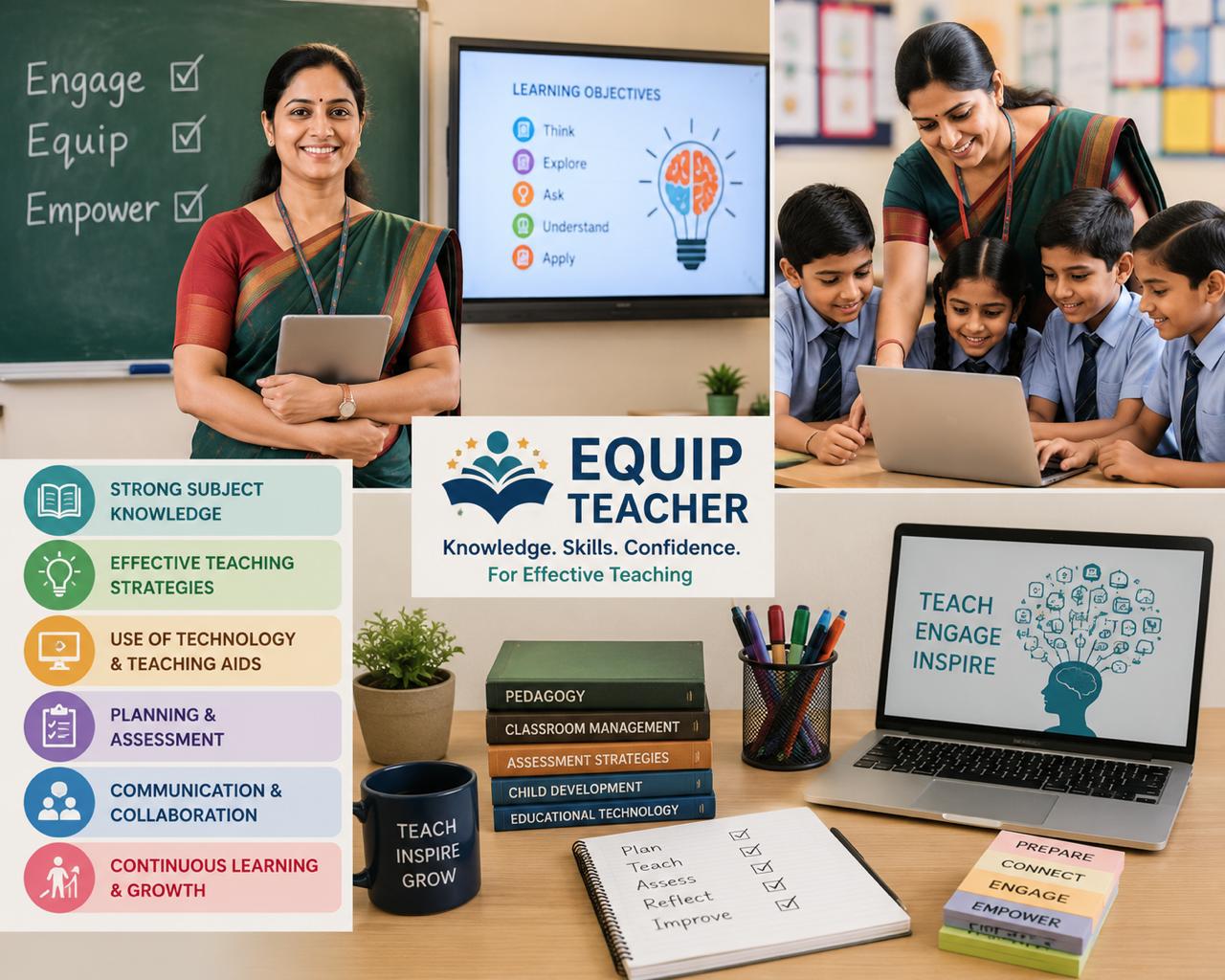 Teacher guiding students